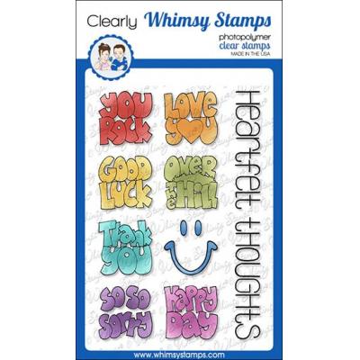 Whimsy Stamps Barbara Sproatmeyer Clear Stamps - Sentiment Tiles - Heartfelt Thoughts